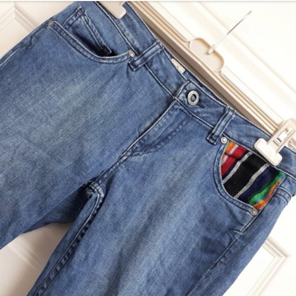 𝅺volcom boho rainbow patch insert skinny fit jeans - Picture 3 of 5